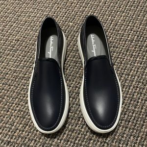 Salvatore Ferragamo navy blue shoes